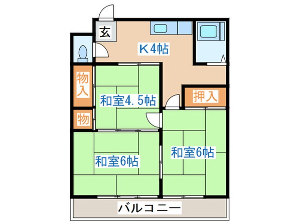 ふじアパ－トの物件間取画像